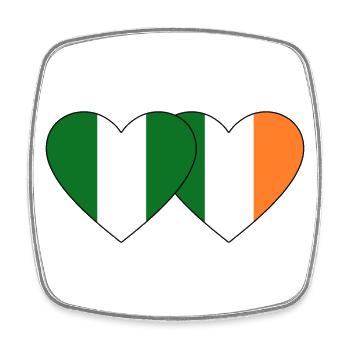 Nigeria Ireland Flag Heart - Square fridge magnet - white - Front