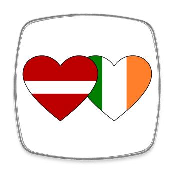 Lettonie Irlande Flag Heart - Magnet carré - blanc - Devant
