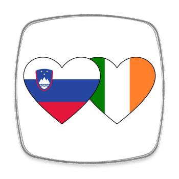 Slowenien Irland Flagge Herz - Viereckiger Kühlschrankmagnet - Weiß - Vorne
