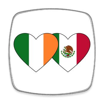 Ireland Mexico Flag Heart - Square fridge magnet - white - Front