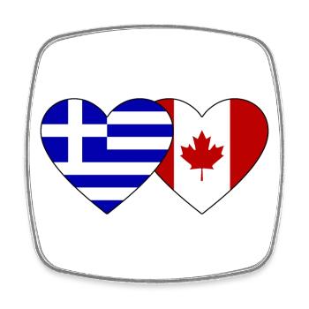 Grèce Canada Flag Heart - Magnet carré - blanc - Devant