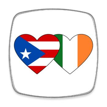 Porto Rico Drapeau de l’Irlande Coeur - Magnet carré - blanc - Devant
