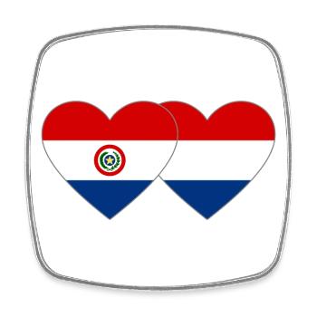 Paraguay Holland Heart Flag - Square fridge magnet - white - Front
