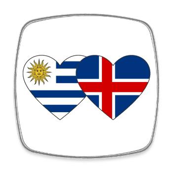 Uruguay Island Herz Flagge - Viereckiger Kühlschrankmagnet - Weiß - Vorne
