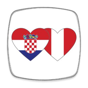 Croatie Pérou Drapeau du Cœur - Magnet carré - blanc - Devant