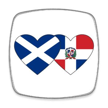 Écosse République dominicaine Flag Heart - Magnet carré - blanc - Devant