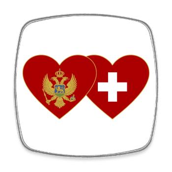 Montenegro Schweiz Flagge - Viereckiger Kühlschrankmagnet - Weiß - Vorne