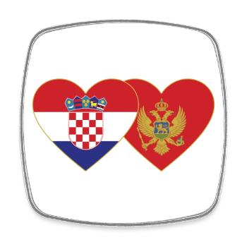 Croatia Montenegro Flag - Square fridge magnet - white - Front
