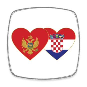 MontenegroKroatien Flagge - Viereckiger Kühlschrankmagnet - Weiß - Vorne