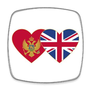 Montenegro England Flagge - Viereckiger Kühlschrankmagnet - Weiß - Vorne