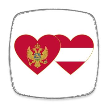 Montanegro Austria flag - Square fridge magnet - white - Front