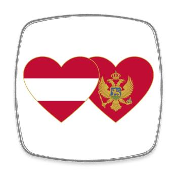 Austria Montanegro flag - Square fridge magnet - white - Front