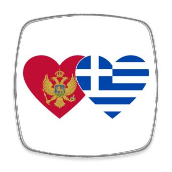 Montenegro Griechenland Flagge - Viereckiger Kühlschrankmagnet - Weiß - Vorne