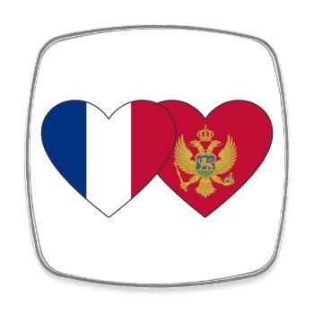 Frankreich Montenegro Flagge - Viereckiger Kühlschrankmagnet - Weiß - Vorne