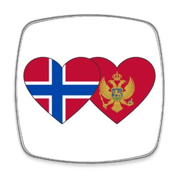 Norwegen Montenegro Flagge - Viereckiger Kühlschrankmagnet - Weiß - Vorne
