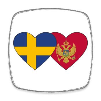 Schweden Montenegro Flagge - Viereckiger Kühlschrankmagnet - Weiß - Vorne