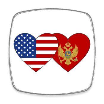 USA Montenegro flag - Square fridge magnet - white - Front