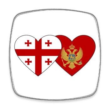 Georgien Montenegro Flagge - Viereckiger Kühlschrankmagnet - Weiß - Vorne