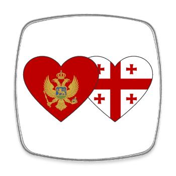 Montenegro Georgien Flagge - Viereckiger Kühlschrankmagnet - Weiß - Vorne