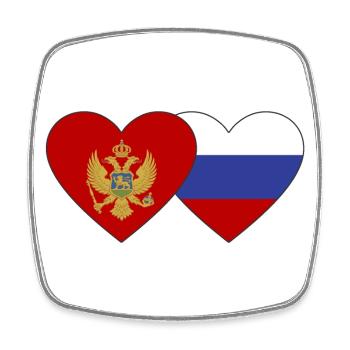 Montenegro Russland Flagge - Viereckiger Kühlschrankmagnet - Weiß - Vorne