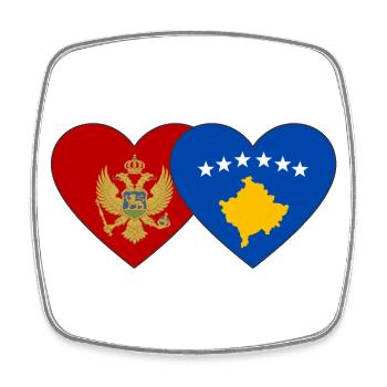 Montenegro Kosovo Flagge - Viereckiger Kühlschrankmagnet - Weiß - Vorne