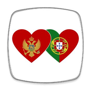 Montenegro Portugal Flagge - Viereckiger Kühlschrankmagnet - Weiß - Vorne