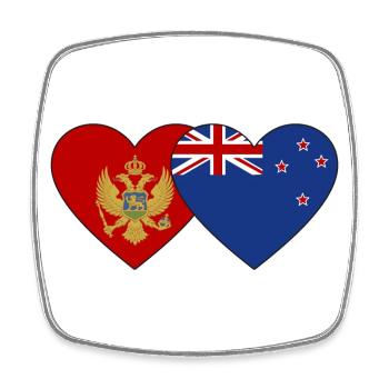 Montenegro Neuseeland Flagge - Viereckiger Kühlschrankmagnet - Weiß - Vorne