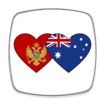 Montenegro Australia Flag - Square fridge magnet - white - Front
