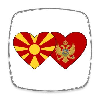 Makedonien Montenegro Flagge - Viereckiger Kühlschrankmagnet - Weiß - Vorne