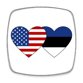 États-Unis Estonie Flag Heart - Magnet carré - blanc - Devant