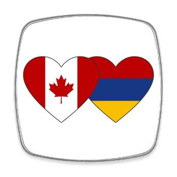 Kanada Armenien Flagge Herz - Viereckiger Kühlschrankmagnet - Weiß - Vorne