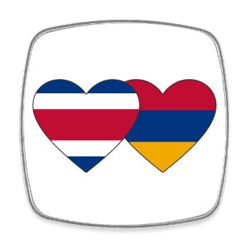 Costa Rica Arménie Drapeau Coeur - Magnet carré - blanc - Devant