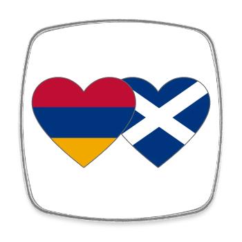 Armenia Scotland Flag Heart - Square fridge magnet - white - Front