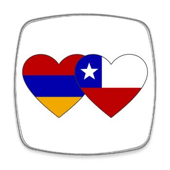 Arménie Chili Drapeau Coeur - Magnet carré - blanc - Devant