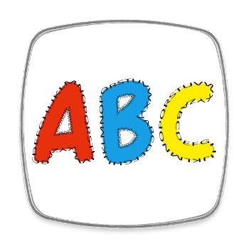 ABC - Schulstart, Schulkind - Viereckiger Kühlschrankmagnet - Weiß - Vorne