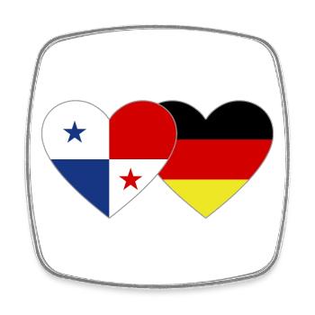 Panama Allemagne Flag Heart - Magnet carré - blanc - Devant