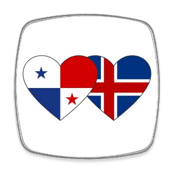 Panama Island Flagge Herz - Viereckiger Kühlschrankmagnet - Weiß - Vorne
