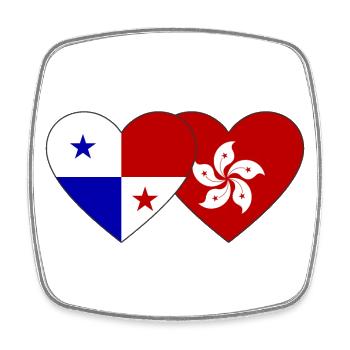 Panama Hong Kong flag - Square fridge magnet - white - Front