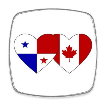 Panama Canada Flag - Magnet carré - blanc - Devant
