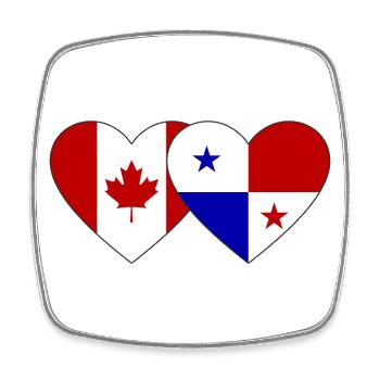 Kanada Panama Flagge - Viereckiger Kühlschrankmagnet - Weiß - Vorne