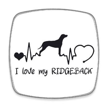 Rhodesian Ridgeback mit Herzschlag - Viereckiger Kühlschrankmagnet - Weiß - Vorne