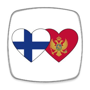 Finlande Montanegro Drapeau Coeur - Magnet carré - blanc - Devant