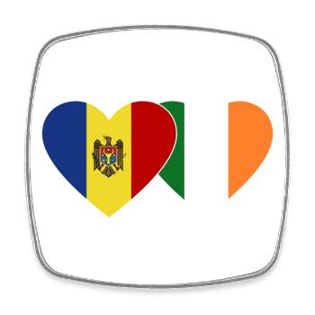 Andorra Ireland Flag Heart - Square fridge magnet - white - Front