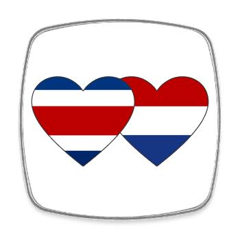 Costa Rica Holland Flag Heart - Square fridge magnet - white - Front