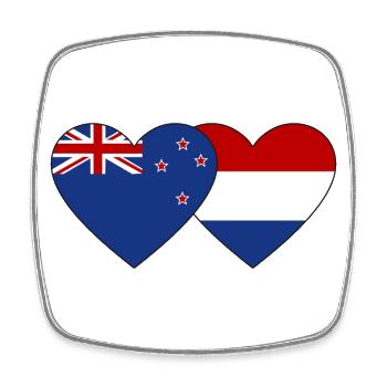 Cœur de drapeau de Nouvelle-Zélande - Magnet carré - blanc - Devant