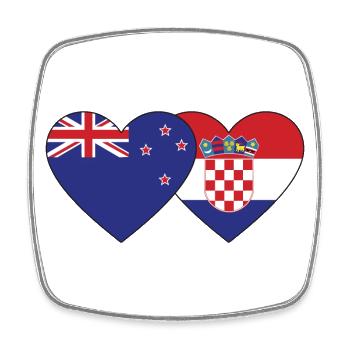 Nouvelle-Zélande Croatie Flag Heart - Magnet carré - blanc - Devant