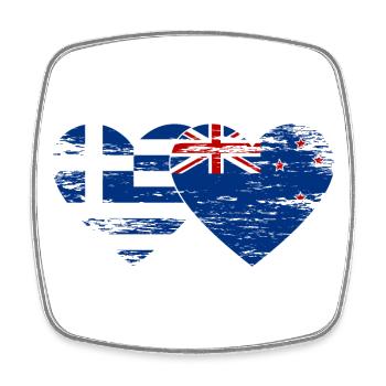 Grèce Drapeau néo-zélandais utilisé - Magnet carré - blanc - Devant