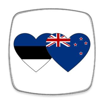 Estland Neuseeland Flagge used - Viereckiger Kühlschrankmagnet - Weiß - Vorne