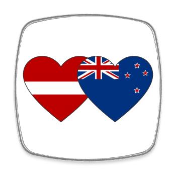 Lettland Neuseeland Flagge - Viereckiger Kühlschrankmagnet - Weiß - Vorne