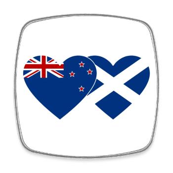 Nouvelle-Zélande Écosse Flag Heart - Magnet carré - blanc - Devant
